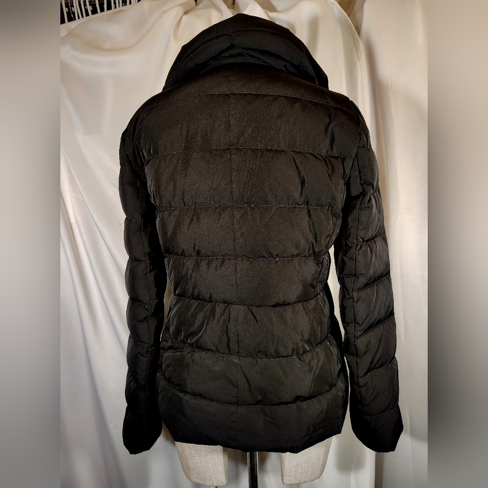 Theory Down Puffer Jacket, Women Black, Snap Closure, Pockets, Collar, Lined, S - Picture 3 of 12